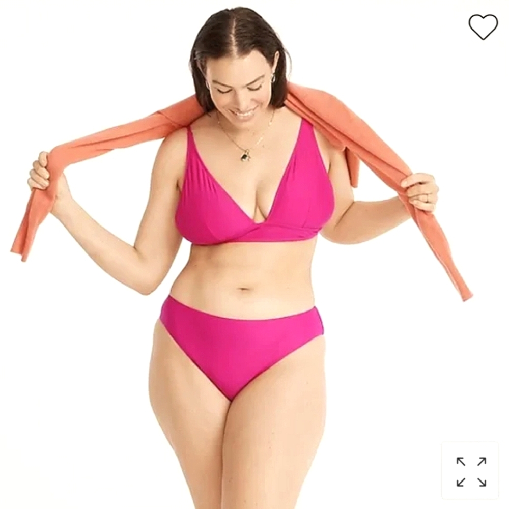 NEW J. Crew Hallie High Rise Radiant Fuschia Bikini Bottom Size 2X - Picture 5 of 6